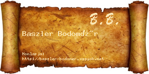 Baszler Bodomér névjegykártya